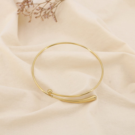 Bracelet jonc ouvert design minimaliste acier inox. 0225136 doré
