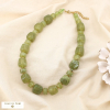 Collier acier inoxydable résine marbrée 0125144 vert