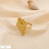 Bague ouverte coquillage stylisé acier inoxydable 0425057 doré