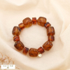 Bracelet élastique acier inoxydable résine marbrée 0225174 marron
