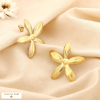 Boucles d’oreilles fleur acier inoxydable strié 0325122 doré