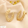 Boucles d’oreilles acier inox effet torsadé ajouré 0325125 doré