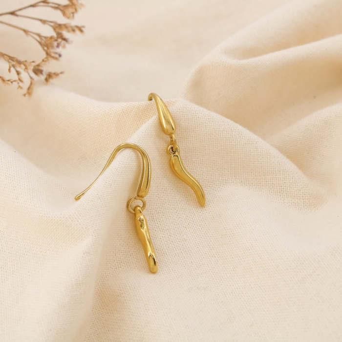 Boucles d'oreilles mini piment acier inoxydable 0325153 doré