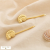 2 Pinces à cheveux marin coquille fossile acier 0625100 doré
