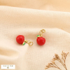 2 Pendentifs pomme charm acier inoxydable émaillé 0625060 rouge