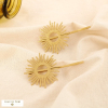 2 Pinces à cheveux soleil acier inoxydable brossé 0625097 doré