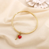 Bracelet Jonc acier inox piment coeur émail charm 0225239 rouge