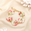 Bracelet acier résine fruits rouges forme fleur 0225178 naturel/beige