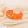 Bracelet jonc marin corail acier résine marbrée 0225173 orange