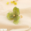 Bague fleur acier inoxydable résine marbrée 0425072 vert