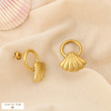Boucles d'oreilles marin inoxydable acier coquillage 0325148 doré
