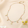 Collier chapelet bille émaillée étoile soleil acier 0125137 multi
