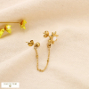 Bijou d’oreille acier inoxydable soleil nacre 0325113 doré