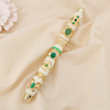 Ensemble 8 bagues acier pierre émail nuance verte 0425103 vert