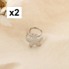 2 Bijoux d'oreilles étoile de mer acier inox martelé 0325100 argenté