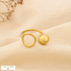 Bague acier inoxydable ajustable sphère anneau 0425054 doré