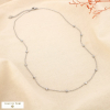 Collier acier inoxydable minimaliste strass 0125140 argenté