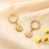 Boucles d’oreilles soleil minimaliste acier strass 0325183 doré