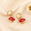Boucles d’oreilles mini champignon acier inox émail 0325184 rouge