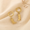 Boucles d’oreilles bottes cowboy acier inoxydable 0325191 doré