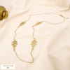 Collier sautoir feuille acier inoxydable texturé 0125141 doré