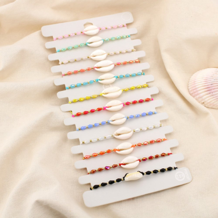 Set 12 bracelets coulissant coquillage cristal 0225242 multi
