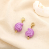 2 charms pendentifs escargot de mer acier céramique 0625114 violet