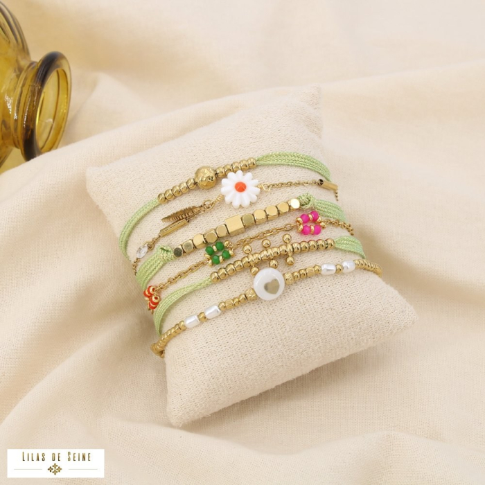 Ensemble de 6 Bracelets Femme Acier Inoxydable 0225262 vert aqua