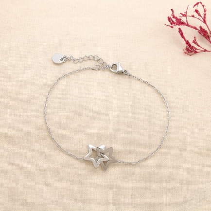 Bracelet acier inoxydable étoiles entrelacées 0225162 argenté