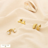 Ensemble 3 boucles d'oreilles marin acier nacre 0325132 doré