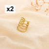 2 Bijoux d'oreilles acier inoxydable ajouré cercle 0325155 doré