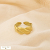Bague acier inoxydable ouverte effet torsadé 0425081 doré