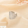 Bague acier inoxydable ouverte multi rang ajouré 0425086 argenté