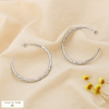 Boucles d’oreilles demi-créoles acier effet torsadé 0325120 argenté