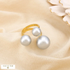 Bague acier sculptural boule acrylique métallisé 0425110 argenté