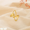 Bague acier inoxydable ajouré design zigzag 0425087 doré