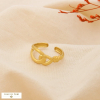 Bague acier inoxydable ajouré nœud torsadé entrelacé 0425089 doré