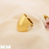 Bague ouverte acier inoxydable bombé ajouré 0425096 doré