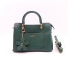Petit sac à main porté main trois compartiments fermoir zip porte-clef fleur simili-cuir 0923507 vert foncé