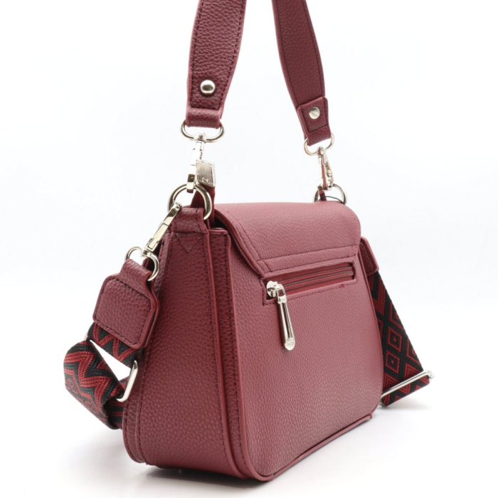 Sac à bandoulière simili-cuir grainé Flora&Co femme 0924023 rouge bordeaux