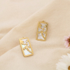 2 Breloques pendentif double face acier nacre 0625121 blanc