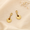 2 charms soleil lune étoile acier pierre/verre 0625136 marron