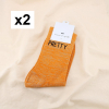 2 paires chaussettes à paillettes message PRETTY 0625080 orange