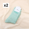 2 paires chaussettes à paillettes message PEACE 0625081 vert aqua