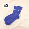 2 paires chaussettes à paillettes message CREVETTE 0625090 bleu