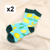 2 paires chaussettes imprimées citrons 0625092 bleu turquoise