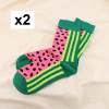 2 paires chaussettes imprimées pastèques 0625094 vert