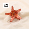 2 Barrettes à cheveux étoile de mer résine 0625138 orange foncé