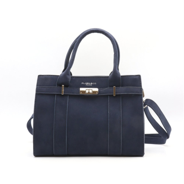 Sac à main en simili-cuir façon daim Flora&Co 0925503 bleu foncé