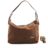 Sac porté épaule Flora&Co simili-cuir façon daim anse réglable 0925504 marron foncé